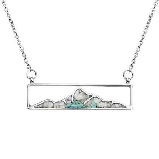 Lauren-Spencer Turquoise White Howlite Mountain Necklace