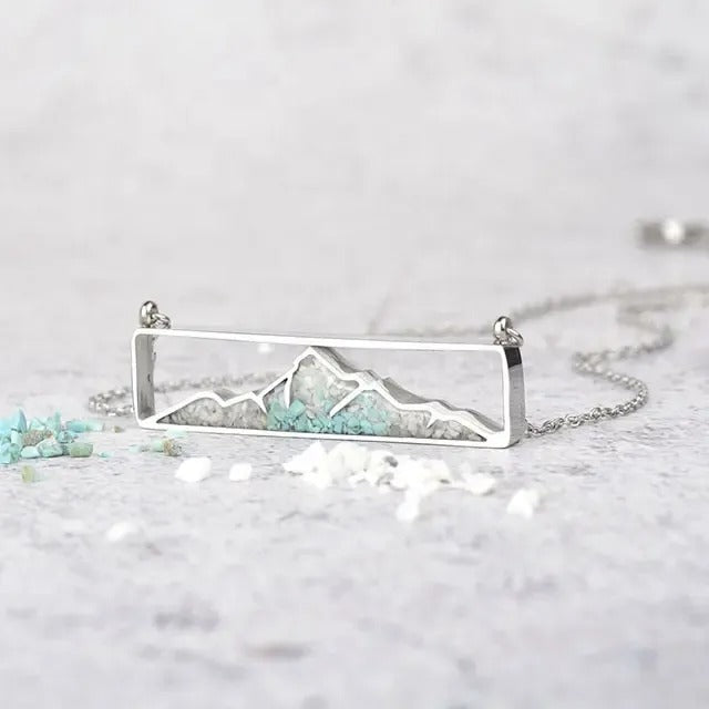Lauren-Spencer Turquoise White Howlite Mountain Necklace