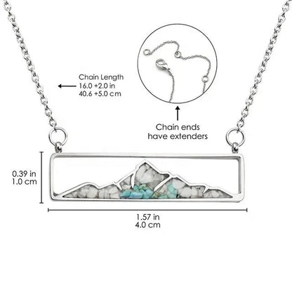 Lauren-Spencer Turquoise White Howlite Mountain Necklace